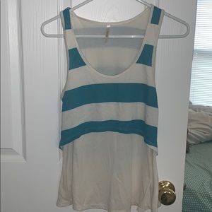 Teal / Off-White Tank